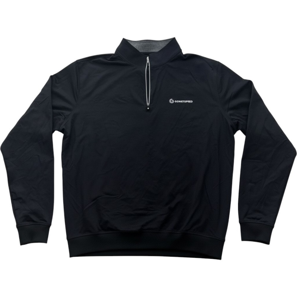 FootJoy Mens 2XL Black Quarter Zip Pullover Gonetspeed Logo Stretch Golf Shirt